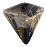 Nebula Dark Cloud Dice Set - Transparentes 7er Set Schwarz/Gold