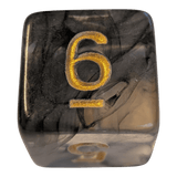 Nebula Dark Cloud Dice Set - Transparentes 7er Set Schwarz/Gold