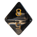 Nebula Dark Cloud Dice Set - Transparentes 7er Set Schwarz/Gold