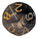 Nebula Dark Cloud Dice Set - Transparentes 7er Set Schwarz/Gold