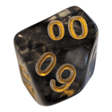 Nebula Dark Cloud Dice Set - Transparentes 7er Set Schwarz/Gold