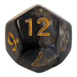 Nebula Dark Cloud Dice Set - Transparentes 7er Set Schwarz/Gold