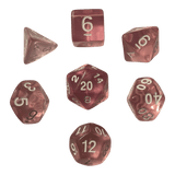 Transparentes Würfelset – Rosa/Rosé (7er Set)