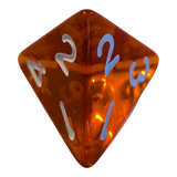 Transparentes Würfelset – Orange/Rot (7er Set)