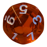 Transparentes Würfelset – Orange/Rot (7er Set)