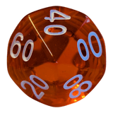 Transparentes Würfelset – Orange/Rot (7er Set)