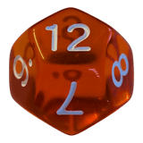 Transparentes Würfelset – Orange/Rot (7er Set)