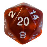 Transparentes Würfelset – Orange/Rot (7er Set)