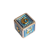 Metall Würfelset "Frost Dragon Scale" | Silber Blau | 7er RPG Würfelset