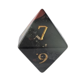 Dragon Blood Dice / Bloodstone Edelstein Würfelset | Schwarz/Rot mit goldenen Zahlen