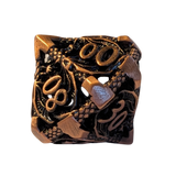 Metallwürfel mit fliegenden Drachen - Kupferfarben 18mm Set