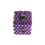 Dragon Scale Metallwürfel Set Lila – 7-teiliges RPG Würfelset mit Drachenauge