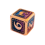 Metall W6 Würfelset "Dragon Scale" | Roségold Blau-Lila | 6-teilig (16 mm)