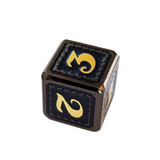 Metall W6 Würfel "Midnight Dragon Scale" | Schwarz-Blau (16mm)