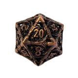 Metallwürfel mit fliegenden Drachen - Kupferfarben 18mm Set