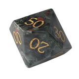 Dragon Blood Dice / Bloodstone Edelstein Würfelset | Schwarz/Rot mit goldenen Zahlen