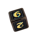 Metall W6 Würfel "Midnight Dragon Scale" | Schwarz-Blau (16mm)