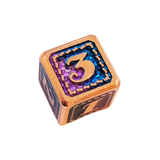 Metall W6 Würfelset "Dragon Scale" | Roségold Blau-Lila | 6-teilig (16 mm)