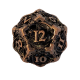 Metallwürfel mit fliegenden Drachen - Kupferfarben 18mm Set