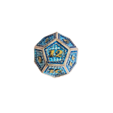 Metall Würfelset "Frost Dragon Scale" | Silber Blau | 7er RPG Würfelset