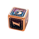 Metall W6 Würfelset "Dragon Scale" | Roségold Blau-Lila | 6-teilig (16 mm)