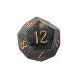 Dragon Blood Dice / Bloodstone Edelstein Würfelset | Schwarz/Rot mit goldenen Zahlen