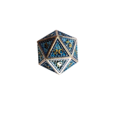 Metall Würfelset "Frost Dragon Scale" | Silber Blau | 7er RPG Würfelset