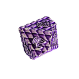Dragon Scale Metallwürfel Set Lila – 7-teiliges RPG Würfelset mit Drachenauge