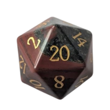 Dragon Blood Dice / Bloodstone Edelstein Würfelset | Schwarz/Rot mit goldenen Zahlen