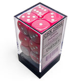Chessex Opaque Pink/White W6 Set (16mm)