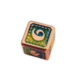 Metall Würfelset "Emerald Dragon Scale" | Roségold Grün-Blau | 7er RPG Würfelset