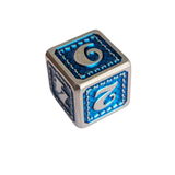 Metall Würfelset "Azure Dragon Scale" | Silber Blau | 7er RPG Würfelset