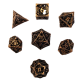 Metallwürfel mit fliegenden Drachen - Kupferfarben 18mm Set