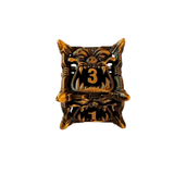 Metall Würfelset Hollow "Big Mouth Monster" | Antik Bronze | Fantasy Würfelset