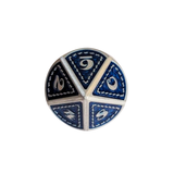 Metall Würfelset "Azure Dragon Scale" | Silber Blau | 7er RPG Würfelset