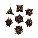 Metall Würfelset Hollow "Big Mouth Monster" | Schwarz & Gold | Monsterwürfelset