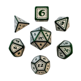 Metall Würfelset "Forest Green" | Dunkelgrün Creme | 7er RPG Würfelset