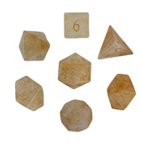 Golden Citrine Dice – Würfelset | Gelb, Honig & Gold