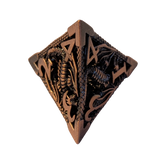 Metallwürfel mit fliegenden Drachen - Kupferfarben 18mm Set