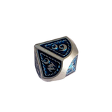 Metall Würfelset "Azure Dragon Scale" | Silber Blau | 7er RPG Würfelset
