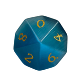 Blue Cat's Eye / Sapphire Blue Dice – RPG Würfelset | Blau & Gold