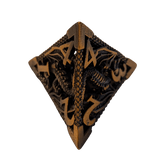 Metallwürfel mit fliegenden Drachen - Antikes Gold/Ancient Gold - 18mm Set