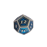 Metall Würfelset "Azure Dragon Scale" | Silber Blau | 7er RPG Würfelset