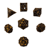 Metallwürfel mit fliegenden Drachen - Antikes Gold/Ancient Gold - 18mm Set