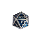 Metall Würfelset "Azure Dragon Scale" | Silber Blau | 7er RPG Würfelset
