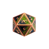 Metall Würfelset "Emerald Dragon Scale" | Roségold Grün-Blau | 7er RPG Würfelset