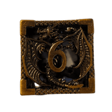 Metallwürfel mit fliegenden Drachen - Antikes Gold/Ancient Gold - 18mm Set