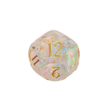 "Crystal Aurora" – 7-teiliges Glitter Würfelset