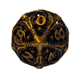 Metallwürfel mit fliegenden Drachen - Antikes Gold/Ancient Gold - 18mm Set