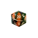 Metallwürfel Set Grün-Orange mit Blüten | 7-teiliges Würfelset